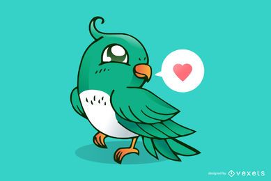 Adorable Birdie Heart Design