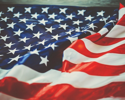 American Flag Waves