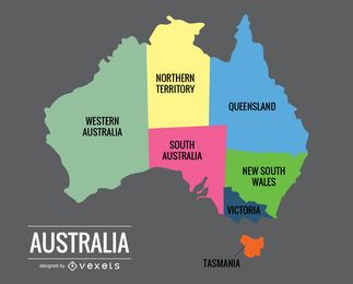 Aussie Map Design Vector