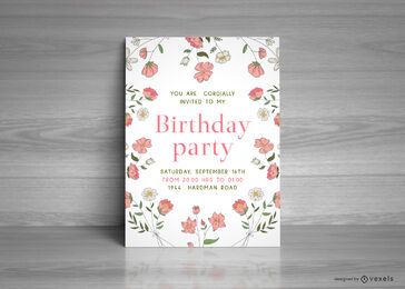 Birthday Floral Party Card