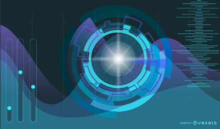 Blue Glow Tech Circle Background