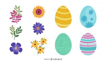 Colorful Easter Design Elements