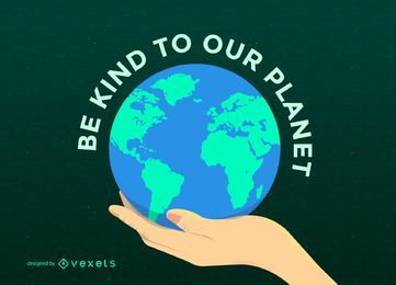 Eco Save Earth Hand Concept