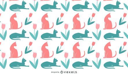 Feline Shadows Pattern Art