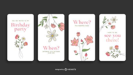 Floral Bday Invite SM Story