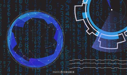 Futuristic Blue Circles Backdrop