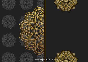 Golden Ornamental Flower Wallpaper