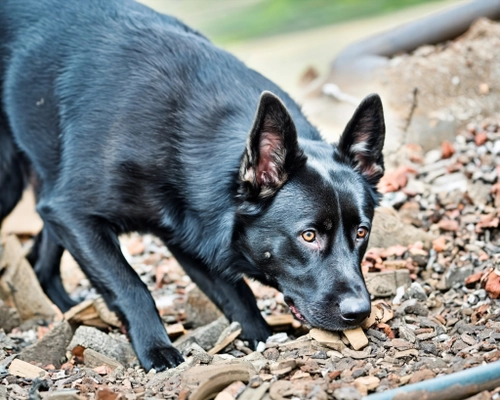 Playful Black Dog