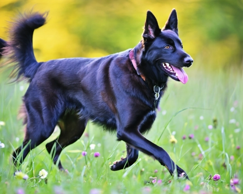 Playful Black Dog