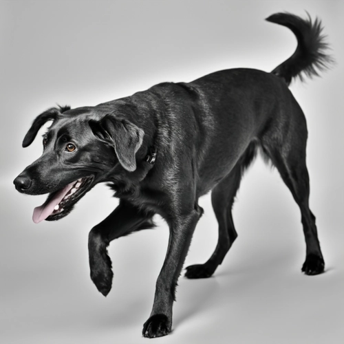Playful Black Dog