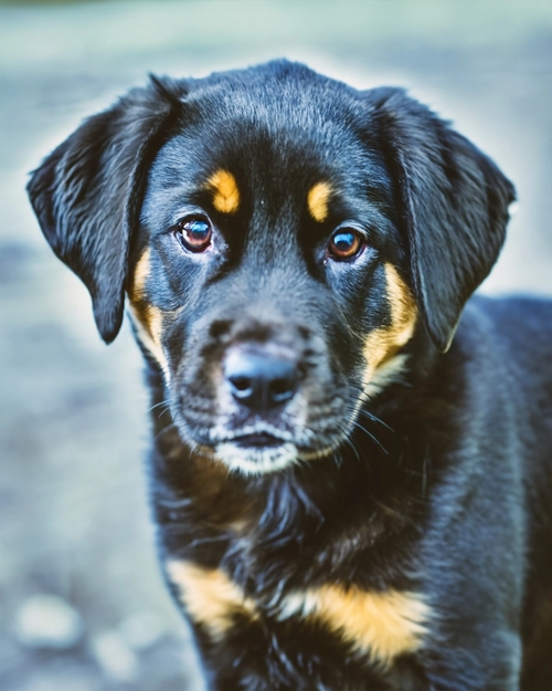 Playful Black Dog