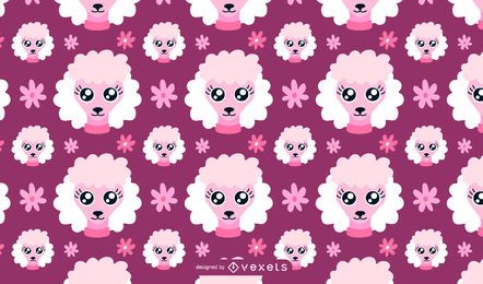 Poodle Pink Pet Pattern QVectors