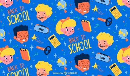 School Kids Cartoon Pattern Design