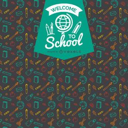 School Pattern Emblem Illustration