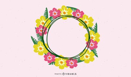 Sunny Bloom Circle Frame