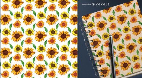 Sunny field flower repeat print