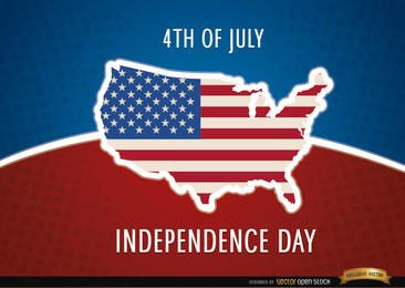 USA Independence Day Flag Map