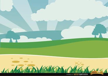 Whimsical Green Valley Scene