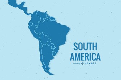 World map design of South America