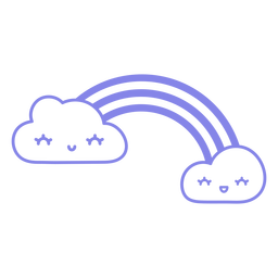 Adorable Rainbow Stroke PNG