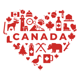 Canada Love Heart PNG Design