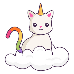 Cat unicorn cloud cute png design