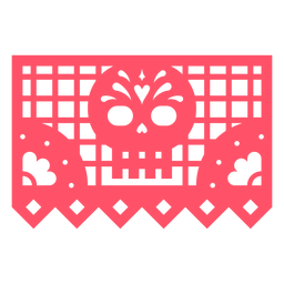 Dia Muertos Skull Heart PNG