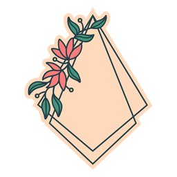Flower Diamond Frame PNG
