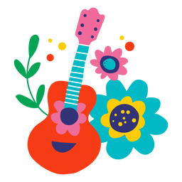 Guitar Bloom Boho PNG Art