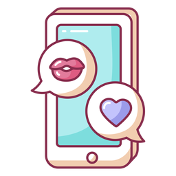 Heart love texting sticker design