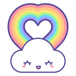 Joyful cloud love rainbow PNG