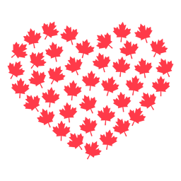 Maple Heart Love Flat PNG