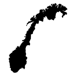 Norwegian Map Outline PNG Illustration