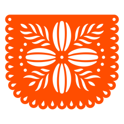 Orange Flower Papel Picado PNG Art