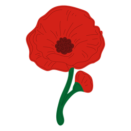 Petiole Garden Delicate Poppy Flower PNG Design