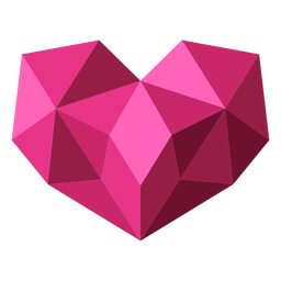 Pink Geometric Love Heart PNG Art