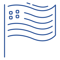 Proud US Flag Stroke - PNG