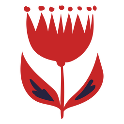 Red Tulip Blossom Detailed PNG