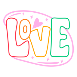 Retro Heart Love Badge PNG