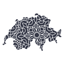 Swiss Mandala Map Cutout