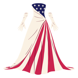 USA Flag Dress PNG Design