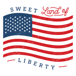 USA Flag Quote Badge PNG