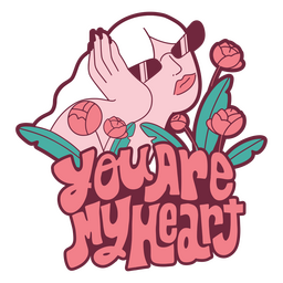 Valentine girl heart doodle design