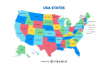 "Vibrant USA Map - States Vector"