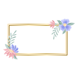 Watercolor Floral Frame PNG